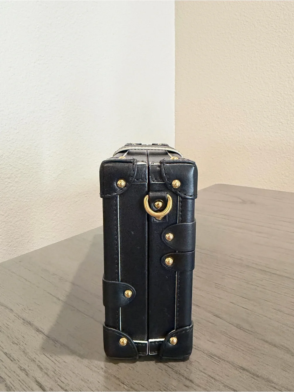Louis Vuitton Black Petite Malle Trunk Bag